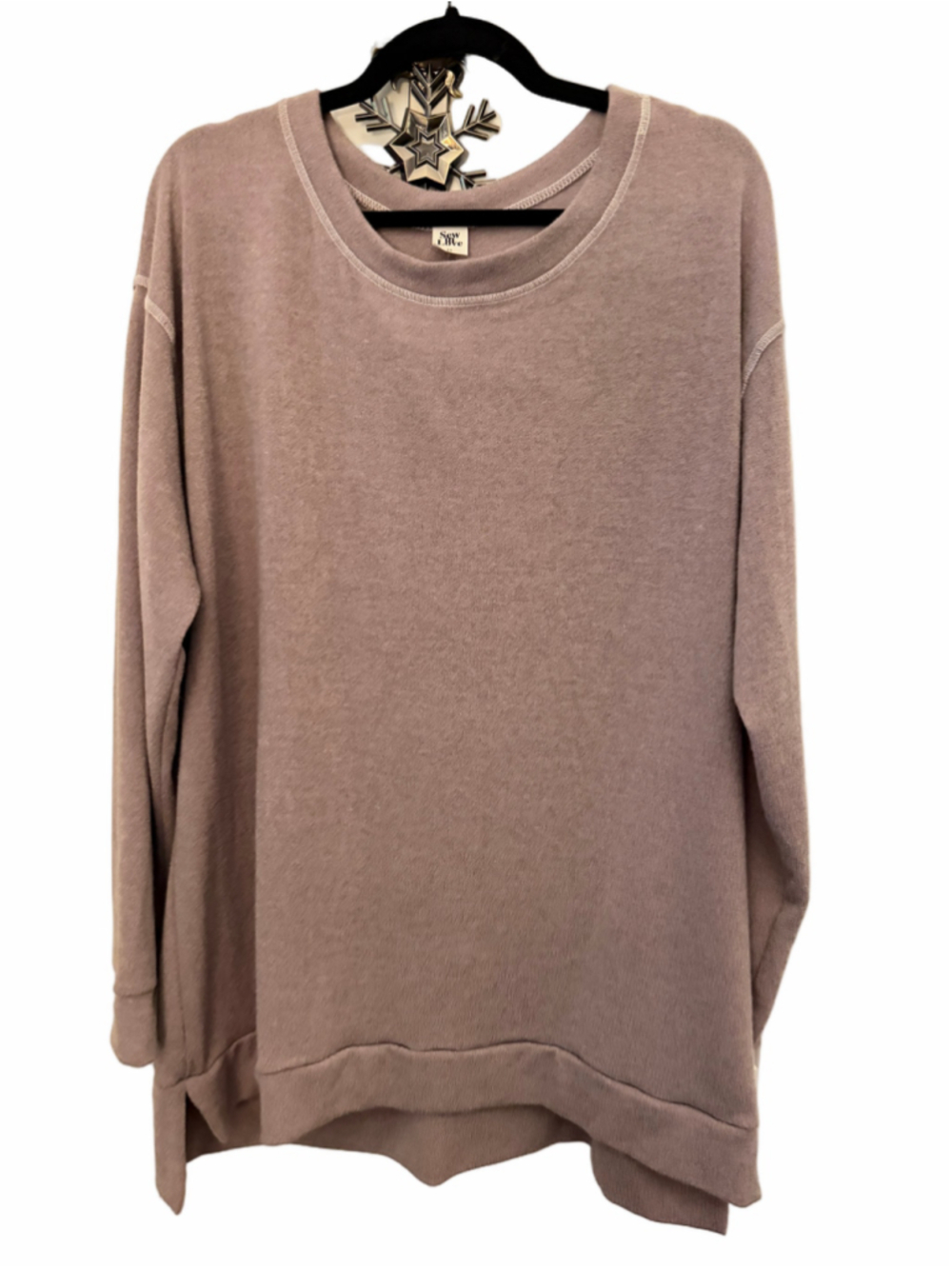 Women's Sew in Love Mocha Sweatshirt Size 2X